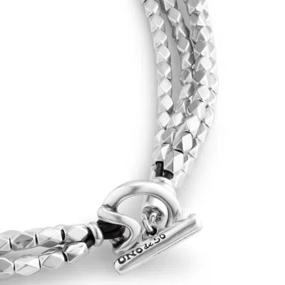 Unode50 Layered Crystal Accent Necklace In Silver