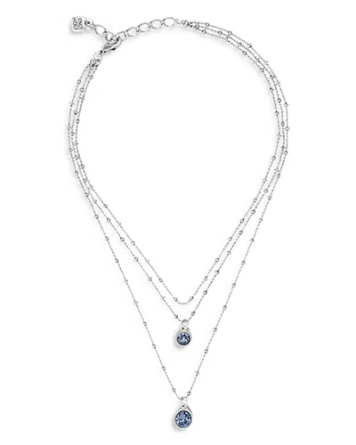 Unode50 Layered Crystal Necklace In Silver