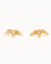Unode50 Leaf Shaped Stud Earrings In Gold