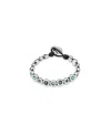 Unode50 Leather Bracelet With Sterling Silver-plated Beads In Metallic