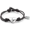 Unode50 Leather Bracelet With Sterling Silver-plated Heart In Brown