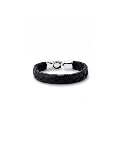 Unode50 Leather Braided With Sterling Silver-plated Clasp Bracelet