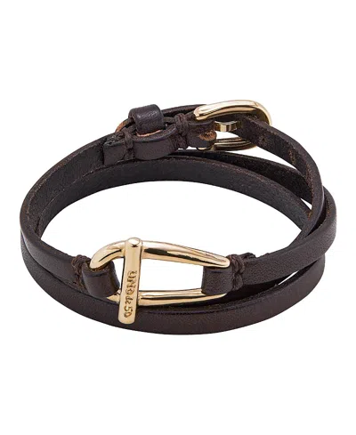 Unode50 Leather Link Bracelet In Brown