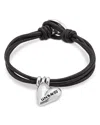 Unode50 Leather Twine Heart Bracelet In Silver