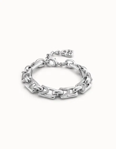Unode50 Link Chain Bracelet With A Topaz In White