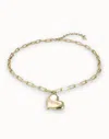Unode50 Link Chain Necklace With Heart In Gold
