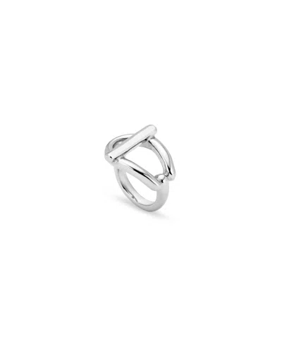Unode50 Link Design Metal Alloy Ring In Silver