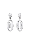 Unode50 Link Shape Drop Earrings In Silver