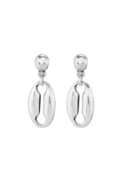 Unode50 Link Shape Drop Earrings In Silver