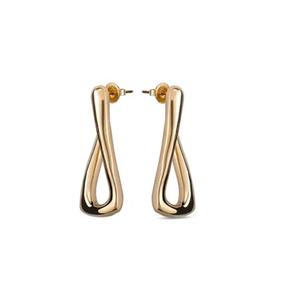 Unode50 Link Shaped Metal Alloy Earrings In Gold