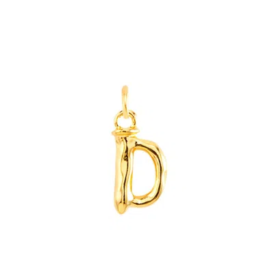 Unode50 Little Alphabetical Metal Alloy Pendant Charms In Gold D