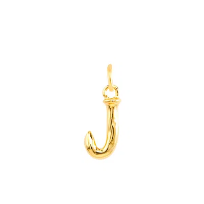 Unode50 Little Alphabetical Metal Alloy Pendant Charms In Gold J