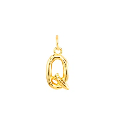Unode50 Little Alphabetical Metal Alloy Pendant Charms In Gold Q