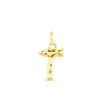 Unode50 Little Alphabetical Metal Alloy Pendant Charms In Gold T