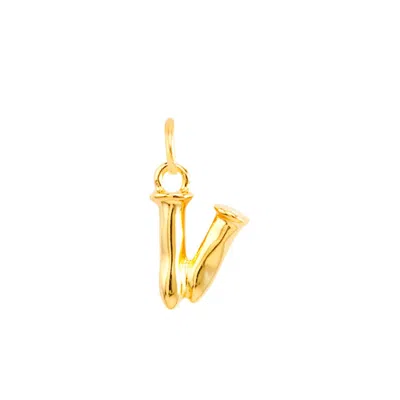 Unode50 Little Alphabetical Metal Alloy Pendant Charms In Gold V