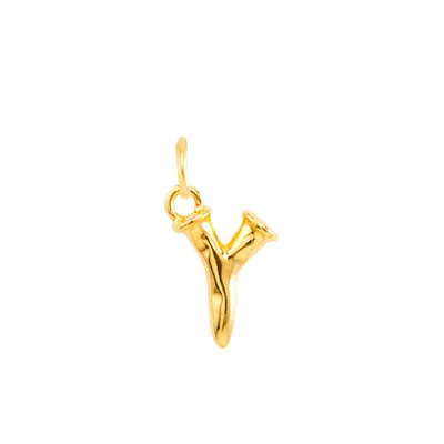 Unode50 Little Alphabetical Metal Alloy Pendant Charms In Gold Y