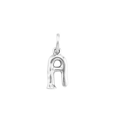 Unode50 Little Alphabetical Metal Alloy Pendant Charms In Silver A