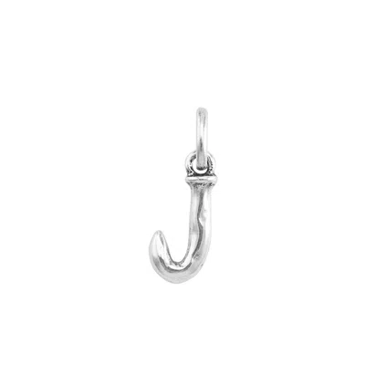 Unode50 Little Alphabetical Metal Alloy Pendant Charms In Silver J