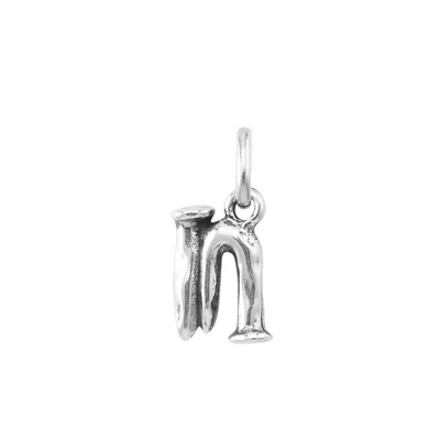 Unode50 Little Alphabetical Metal Alloy Pendant Charms In Silver N