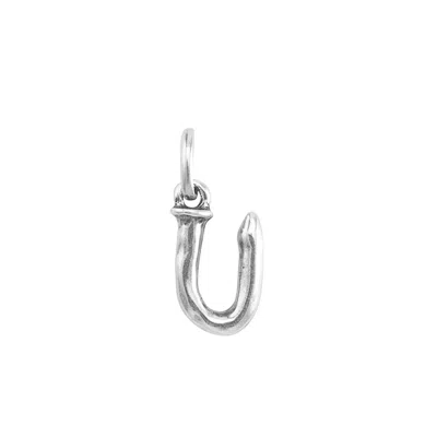 Unode50 Little Alphabetical Metal Alloy Pendant Charms In Silver U