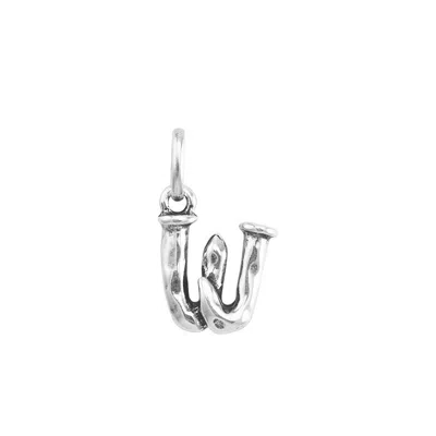 Unode50 Little Alphabetical Metal Alloy Pendant Charms In Silver W