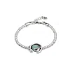 Unode50 One Strand Elastic Double Moon Bead Metal Bracelet In Silver