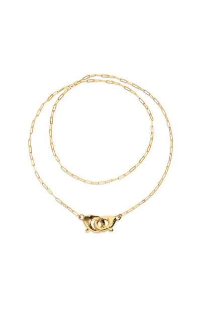 Unode50 Long 18k Gold-plated Necklace With Interlocking Carabiner Detail