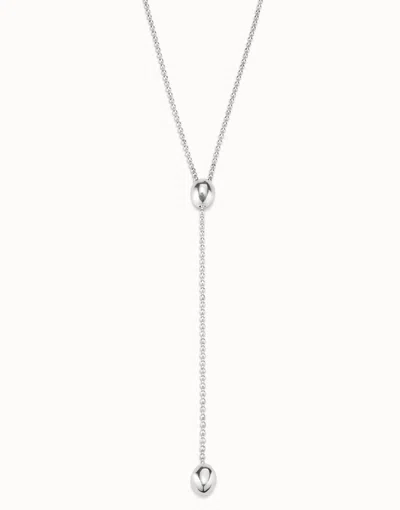 Unode50 Long Adjustable Chain Necklace In Silver