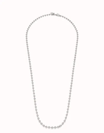 Unode50 Long Beaded Chain Charm Necklace In Silver