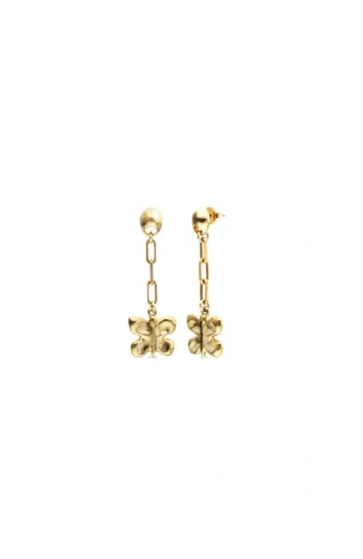 Unode50 Long Butterfly Earrings In Gold