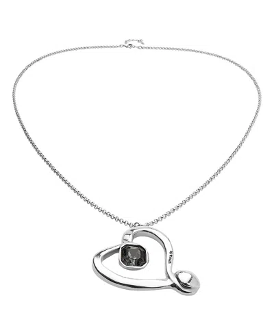 Unode50 Long Heart Pendant Necklace In Silver