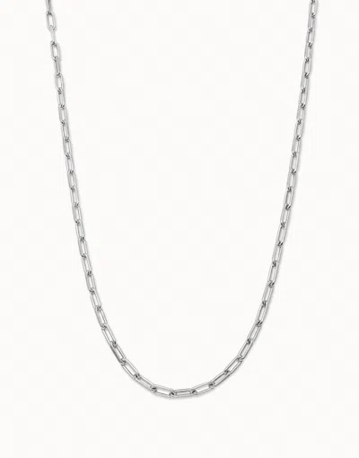 Unode50 Long Link Chain Charm Necklace In Silver