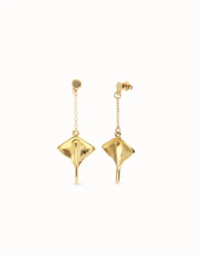 Unode50 Manta Ray-shaped Drop Earrings In Gold