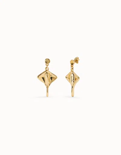 Unode50 Manta Ray-shaped Drop Earrings In Gold