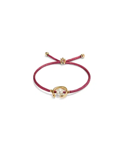 Unode50 Mauve Cord Pearl Bracelet In Multi