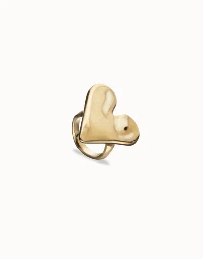Unode50 Maxi Ring With Heart Shape In Gold