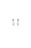 Unode50 Medallion Pearl Drop Earrings In Metallic