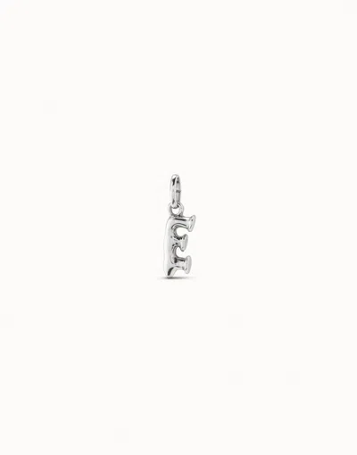 Unode50 Medium E Initial Charm In Silver