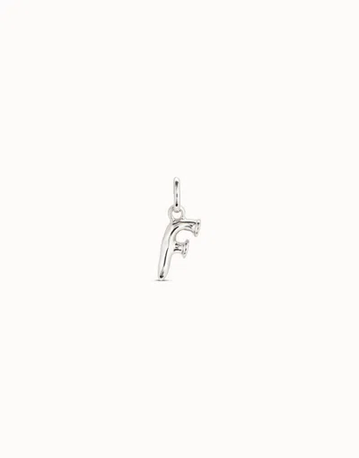 Unode50 Medium F Initial Charm In Silver