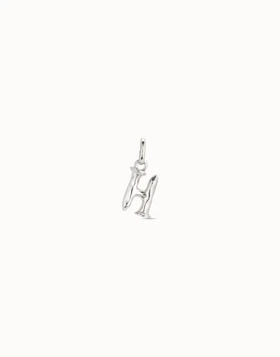 Unode50 Medium H Initial Charm In Silver