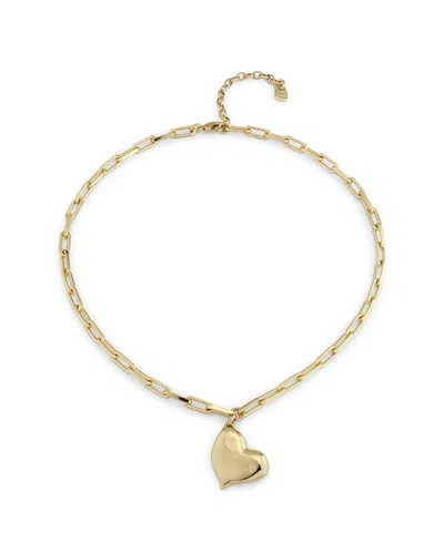 Unode50 Medium Heart Link Necklace In Brown