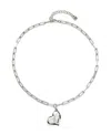 Unode50 Medium Heart Link Necklace In Metallic