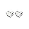 Unode50 Sterling Silver-plated Medium Sized Heart Shaped Earrings In Silver