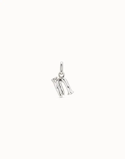 Unode50 Medium N Initial Charm In Silver