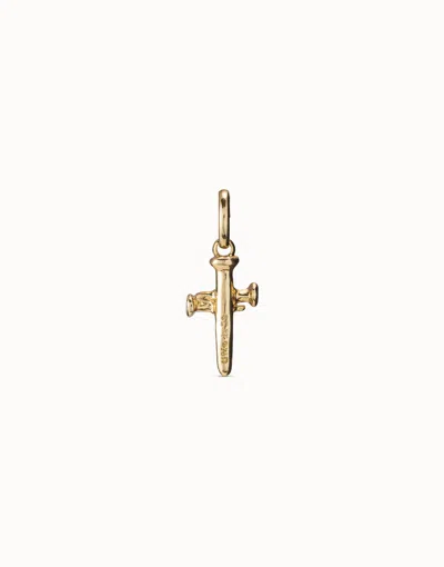Unode50 Medium Sized Cross Charm In Gold