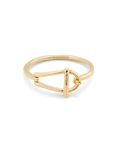 Unode50 Medium Sized Link And Inner Spring Metal Alloy Rigid Bracelet In Gold