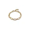 Unode50 Medium Sized Oval Link Carabiner Clasp Bracelet In Gold