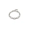 Unode50 Medium Sized Oval Link Carabiner Clasp Bracelet In Silver