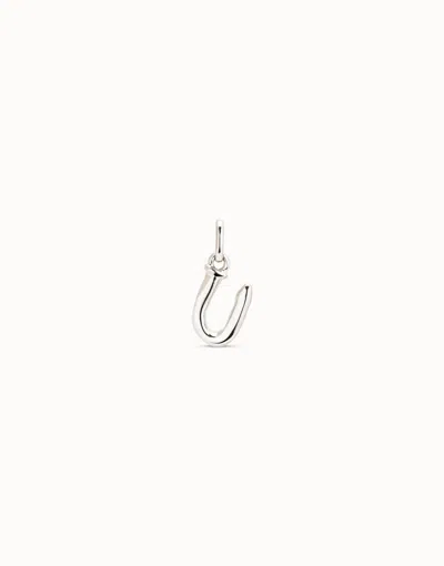 Unode50 Medium U Initial Charm In Silver