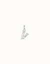 Unode50 Medium V Initial Charm In Silver